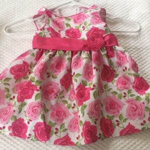 American Princess girls floral dress sleeveless w/ pull on bottoms Size 18M pink